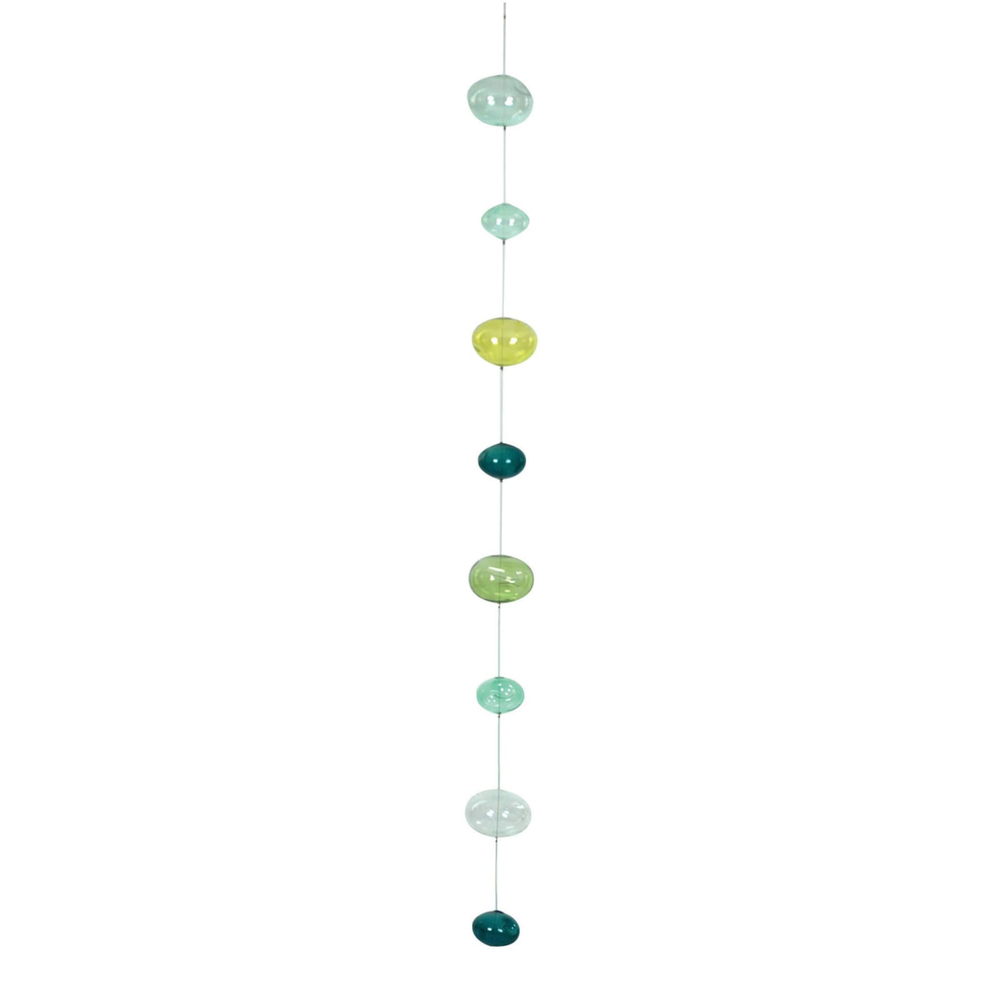 Hello Honey® 4ft. Blues & Greens Hand Blown Bubble Glass Garland